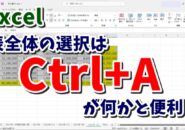 Excelで表全体を選択する時はCtrl+Aが何かと便利！