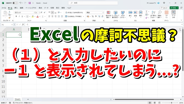 Excelの摩訶不思議？（1）と入力するとー１と表示されるのはなぜ？