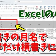 Excelで縦書きの月名で数字の部分だけ横書きにする小技