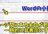 Wordでページ間にある余白を一時的に非表示にして文章を見やすくする小技