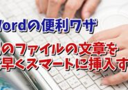 Wordでいちいち開かずに別のファイルの文章を素早くスマートに挿入できる便利ワザ