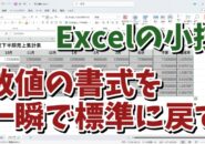 Excelで数値に設定した書式を一瞬で元の標準の状態に戻すちょっとした小技