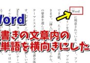 Wordで縦書きの文章内の半角の英単語を横で表示させる方法