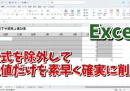 Excelで表の数式や項目を除外して数値のデータだけを素早く確実に削除できる便利技