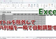 Excelで表のタイトルを除外して一瞬で列幅を自動調整できる便利技