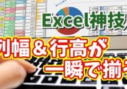 Excel神ワザ！列幅・行の高さをキーボードだけで一瞬自動調整