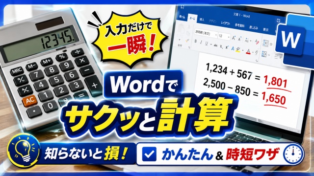 Wordが電卓になる！？今すぐ使える超かんたん計算ワザ