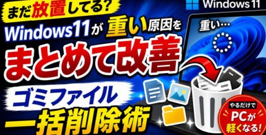 まだ放置してる？Windows11が重い原因が解決する？ゴミファイル削除術