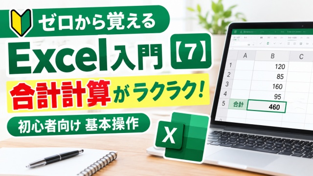 ゼロから覚えるExcel入門【7】Excelなら合計計算もラクラク！初心者向け基本操作